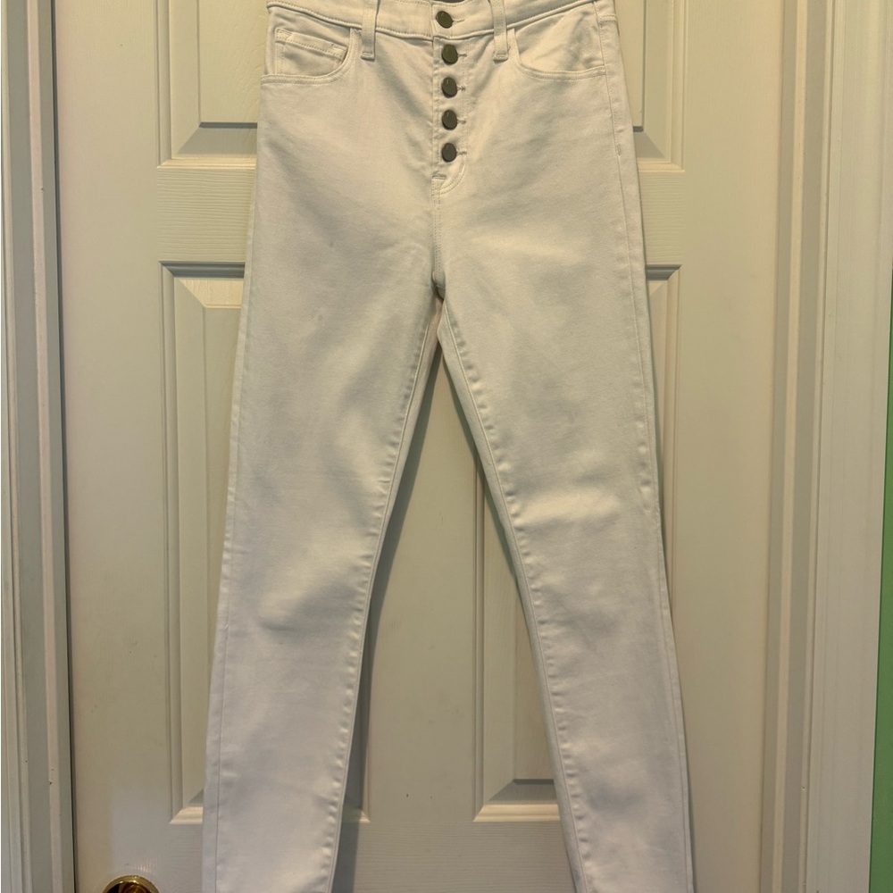 J Brand High Waisted White Jeans